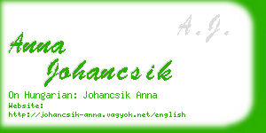 anna johancsik business card